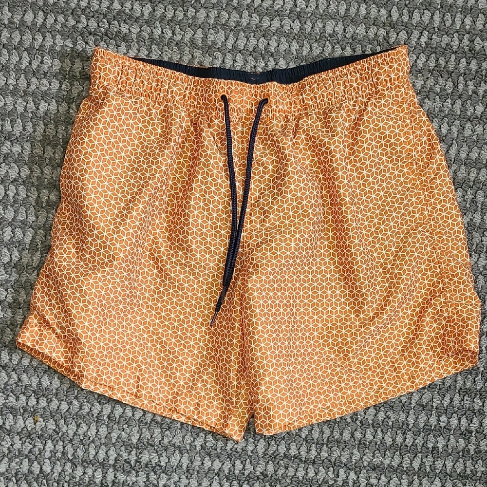 H&M Orange Patterned Swim Shorts Size M
